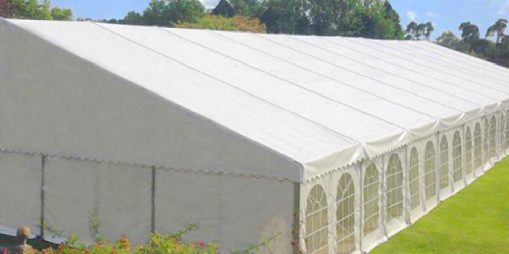 How are marquee fabrics heat-welded together?